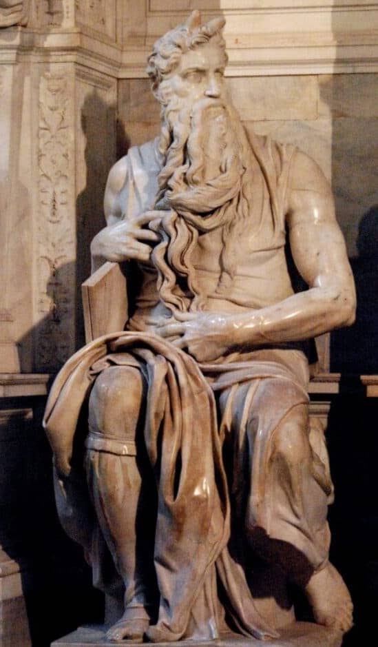 Moses, sculpture by Michelangelo Buonarroti 