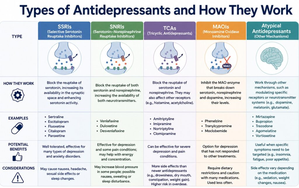 Types of Antidepressants and How They Work