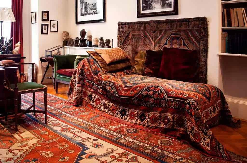 Freud's famous couch. Freud Museum London