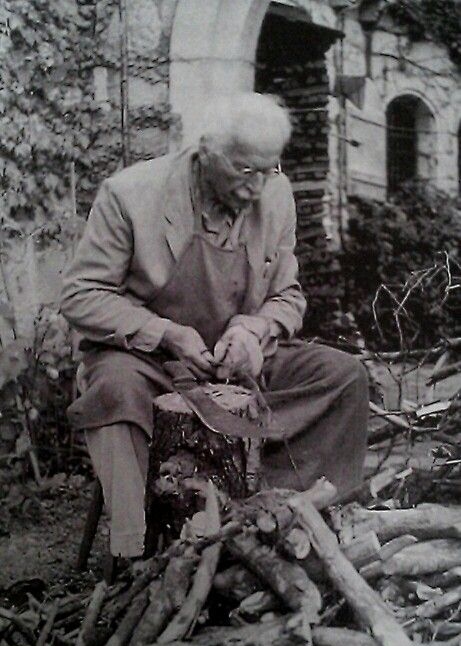 C.G. Jung. Individuation. Carl Gustav Jung chopping wood in his retreated at Bolingen