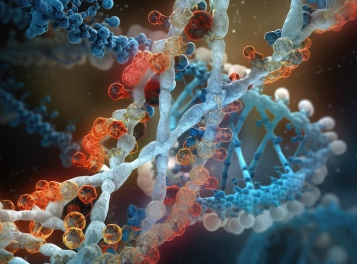 Causes of ADHD. Picture of doubble helix showing the genetic influence on adhd