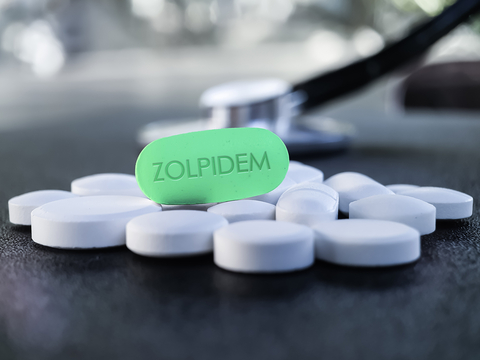 Medication for Treatment of Insomnia. Picture is showing zolpidem tablets