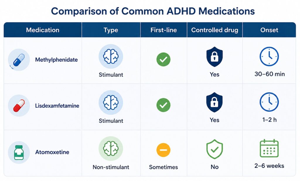 Graphic: comparison of common adhd medications