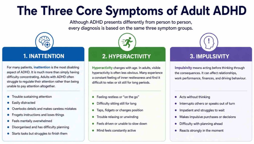 The Three Core Symptoms of Adult ADHD