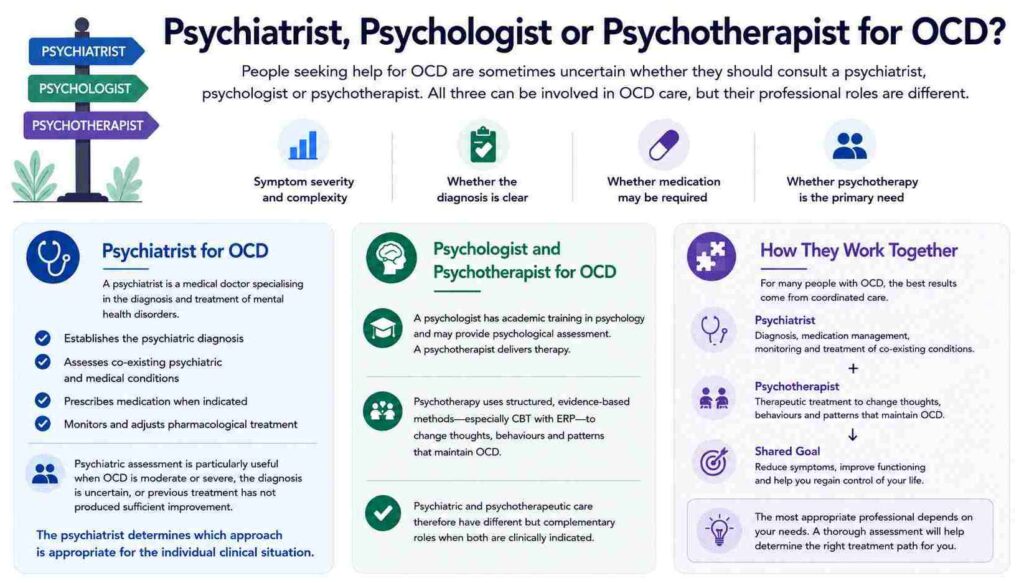 Psychiatrist, Psychologist or Psychotherapist for OCD?
