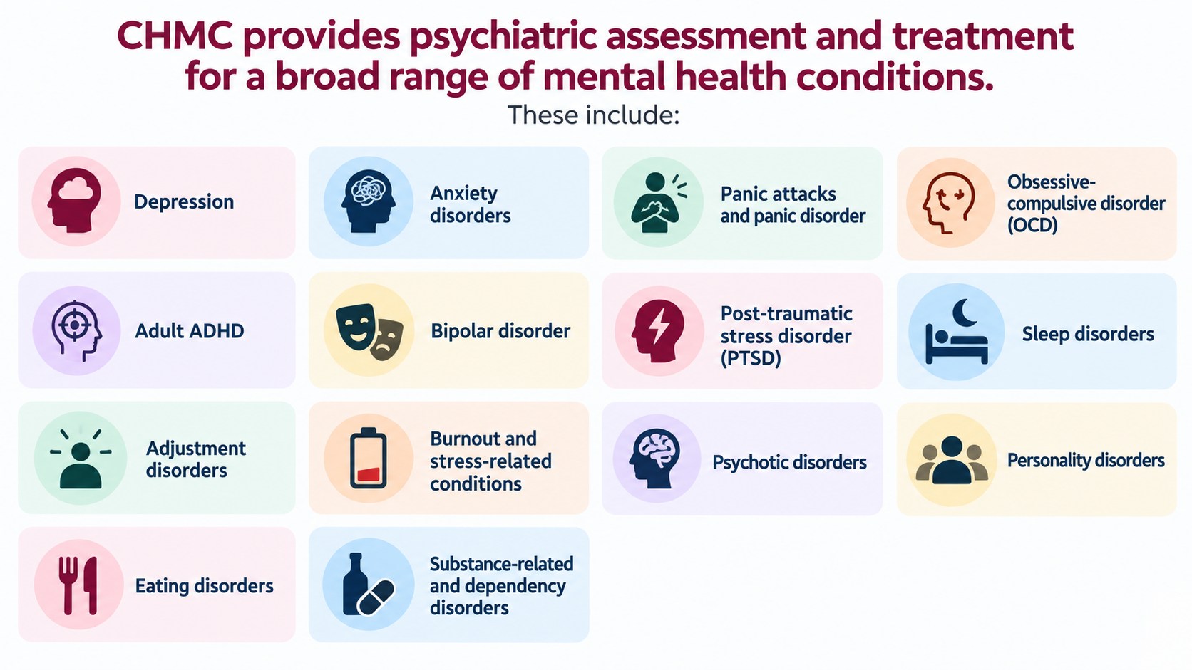 Mental health conditions treated by our psychiatrist in Dubai Mental health conditions treated by our psychiatrist in Dubai